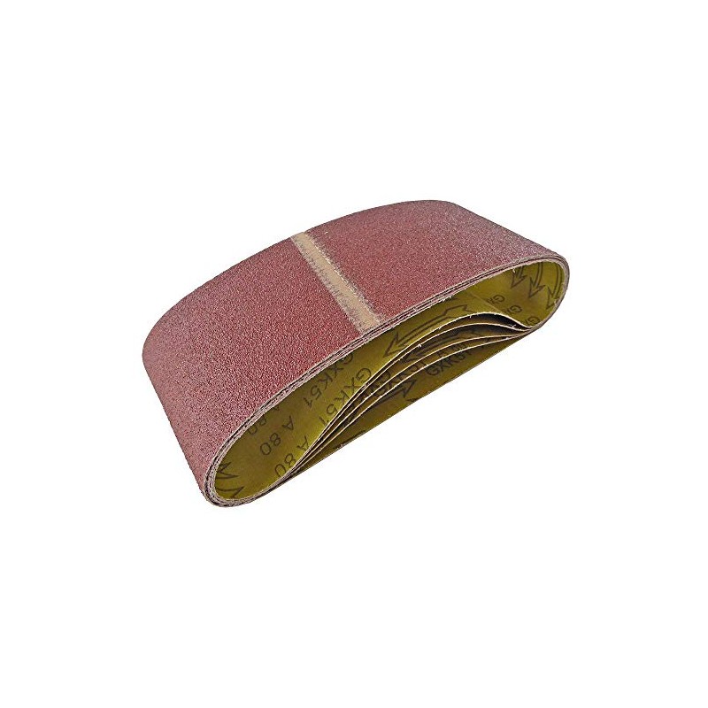 Sanding Belt 100mm X 610mm 80 Grit (Pk5), Abrasive Colour