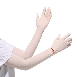 UBesuto Arm Cover, Women's, Cool to Touch, Arm Cover, Gloves Cover, Cold Feeling, Summer, Sweat Absorbent, Quick Drying, Long Length, Sunburn Protection, UV Protection, Sun Protection, For Bicycles