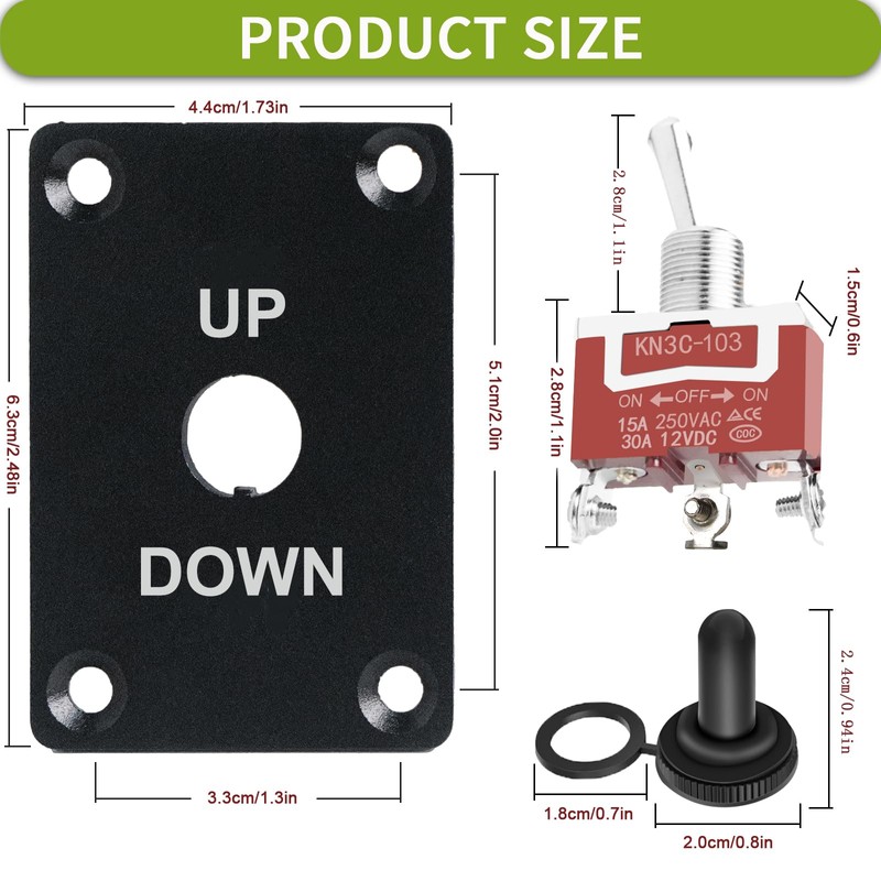 HOKAAER Heavy Duty Toggle Switch ON-Off-ON 12V DC 30A 3