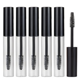 Empty Mascara Tube and Wand, 6 Pcs Refillable Mascara Brush Tube Set, Metal Mascara Wand, DIY Cosmetic Containers for Eyelash Growth Serum and Castor Oil, Portable Makeup Accessories