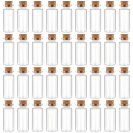 40ml/ 1.35 oz. 36pcs Mini Glass Bottles with Cork, Potion Bottles, Small Glass Jars with Cork Lids, Spell Jars, Message in a Bottle, Glass Vials for Crafts DIY Decoration Party Favors Wedding Gift