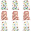 Fun Express Assorted Designs Jumbo Christmas Nonwoven Polyester Drawstring Bags