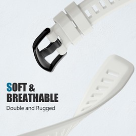 GEAK Compatible with Garmin Instinct Watch Bands Replacement, 22mm Soft Silicone Sport Strap Compatible with Garmin Instinct Band/Instinct 2 Watch Band/Solar/Tactical Smartwatch-White Watch Band