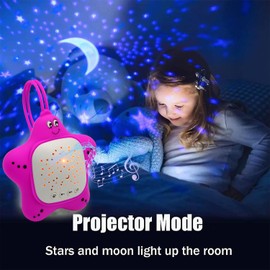 Portable Baby White Noise Sound Machine, Infant Sleeping Music with Projector Star Starry Light, Sleep Sound Music for Baby, Kids