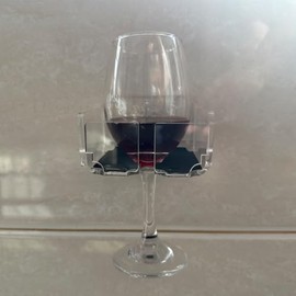 Clear Acrylic Wine Glass Holder for Bathtub and Shower