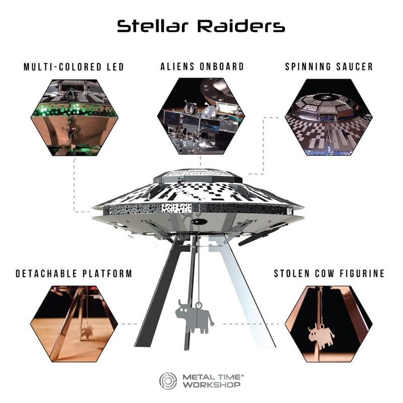 METAL-TIME UFO Model, Unidentified Flying Object Metal DIY Model Kit,