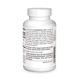 Source Naturals Resveratrol 100, for Heart and Healthy Aging* 100 mg - 120 Vegetarian Capsules