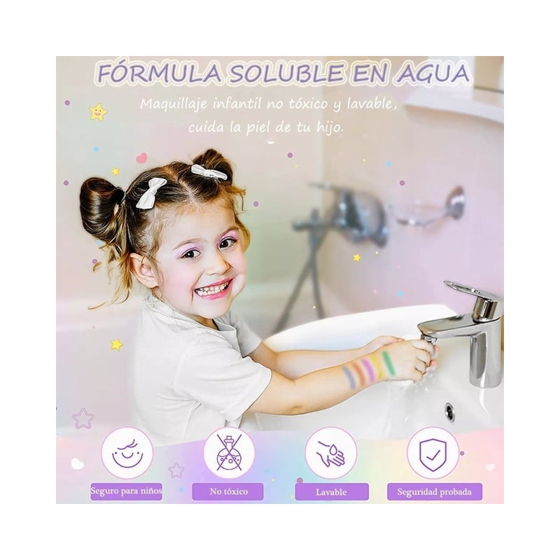 Juego De Maquillaje De Niñas 20 Pcs Rosa Sirena BLOSOOM