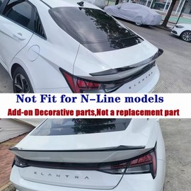 NEESPOC Rear Trunk Spoiler Wing Fit for Hyundai Elantra 2021-2024 SE/SEL/Limited Gloss Black N-Line Style Decklid Lip Exterior Accessories