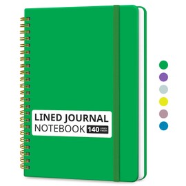 Lined Spiral Journal Notebook for Women & Men, 140 Pages, College Ruled Hardcover Notebook for Work & Note Taking, Journals for Writing, A5(6"x8") - Racing Green