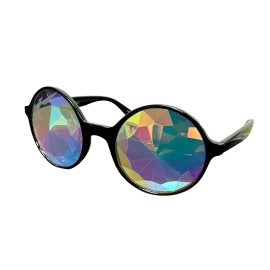GloFX KALEIDOSCOPE SUNGLASSES - Trippy wild crazy hot led glow prizm shades optics eye - CLEAR