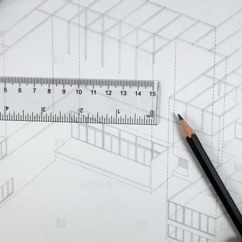 10Pcs 15cm Clear Plastic Rulers - 6 Inch Shatterproof, Transparent