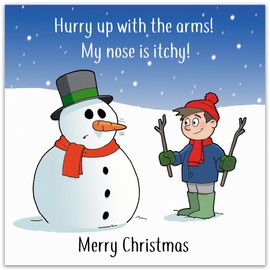 Twizler Funny Christmas Card Snowman Itchy Nose - Merry Christmas Card - Humour Xmas - Mens Christmas for Him Male Husband Son Dad - Womens Christmas for Her Female Wife Daughter Mum - Happy Holidays