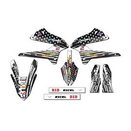 2008-2024 KLX 250 Merica Grey Senge Graphics Base Kit Compatible with Kawasaki
