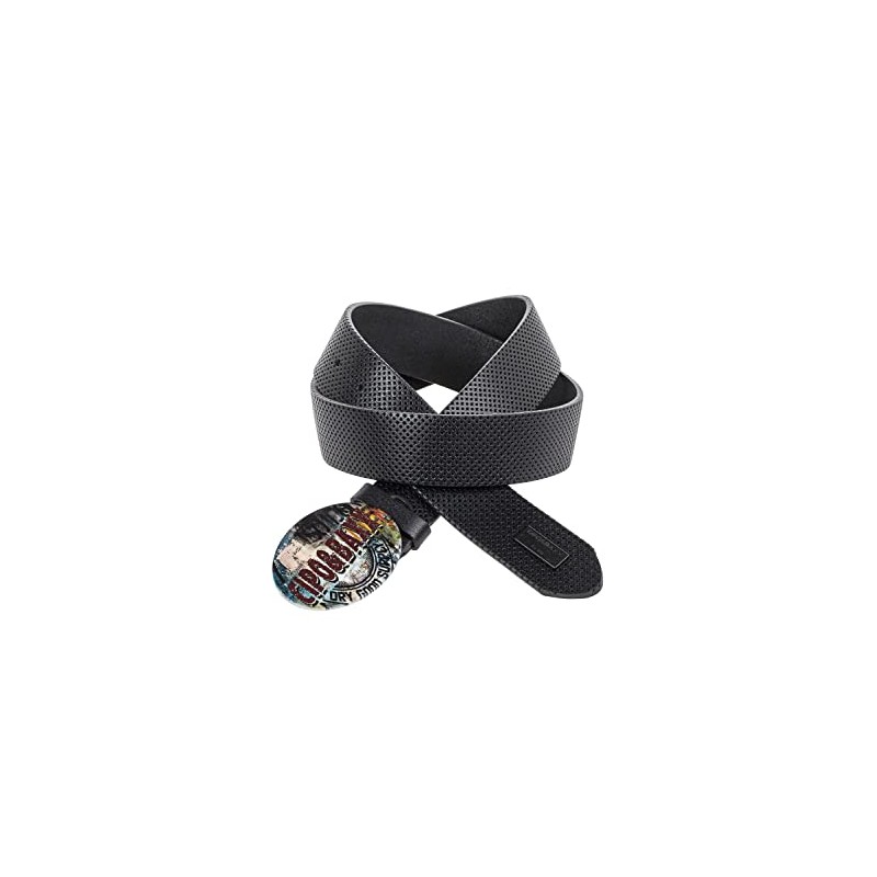Cipo & Baxx CG206 Men's Leather Belt Colourful Buckle Oval
