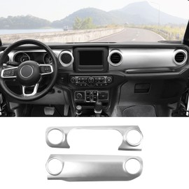 RT-TCZ Center Console Trim Cover Dashboard Control Panel Cover Decorative Interior Accessories for Jeep Wrangler JL JLU & Gladiator JT 2018-2023,Silver