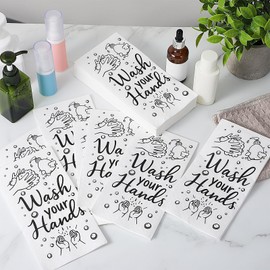 100Pcs Disposable Hand Towels - 'Wash Your Hands' Bathroom Paper Towels Soft Guest Towel Bathroom Paper Napkins Disposable Guests Napkins for Powder Room Wedding Dinners or Events