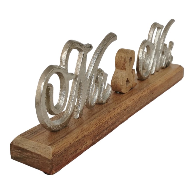 Goldbach Mr & Mrs Lettering Aluminium and Wood 33/10.5/5 cm