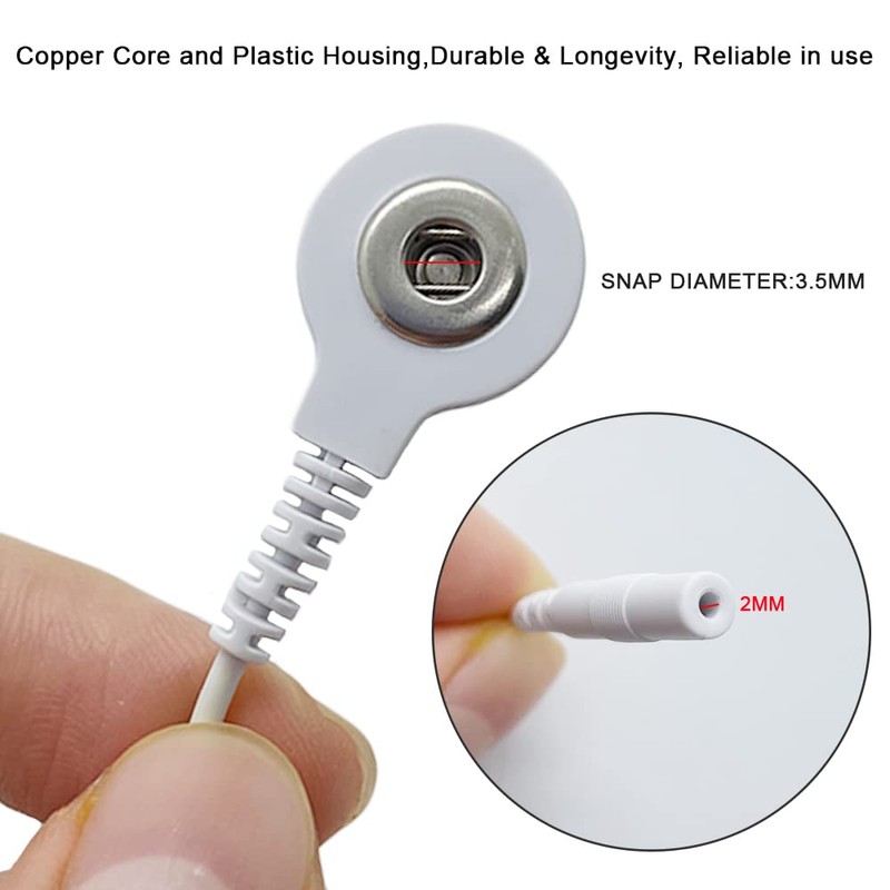 4 Pcs Electrode Lead Wire Adapters, Convert 2mm Pin to