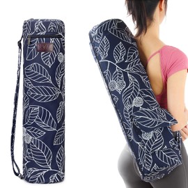 Yoga Mat Bag, AROME Waterproof Yoga Bag Mat Carrier Exercise Yoga Carrying Bag for Women Men, Full-Zip Yoga Gym Bag with 2 Multi-Functional Pockets and Adjustable Strap for 1/4" 1/3" 2/5" Thick Yoga Mat
