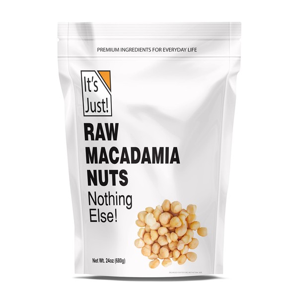 It's Just - Raw Macadamia Nuts, Unsalted, Perfect for Baking, Keto Nuts, 24oz
