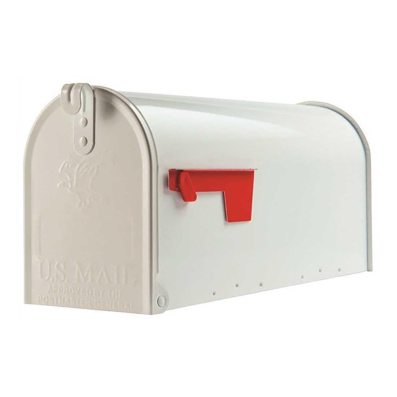 Gibraltar Mailboxes Elite Medium Capacity Galvanized Steel White, Post-Mount Mailbox,