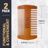 Beard Comb for Men Solid Beech Wood Handmade with Leather