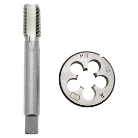 M14 x 1 Metric Tap and Die Set LH Left Hand M14x1 Thread Tap Left Hand, M14 x 1 Tap Set Round Die Left Hand M14x1 Tap Die LH Threading Milling Straight Fluted Machine