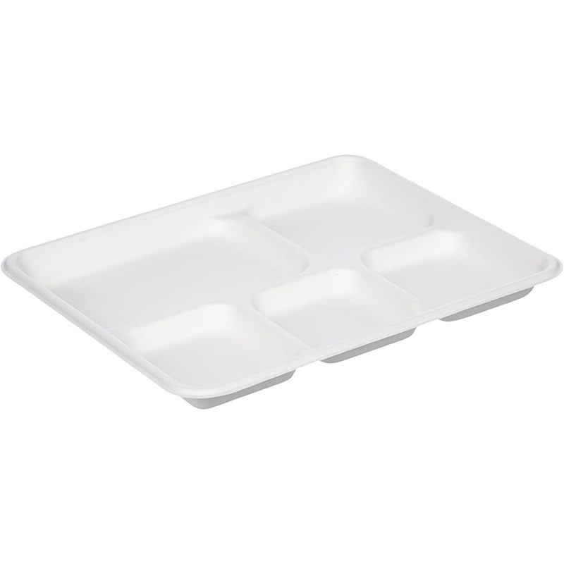 PRISTINE ENTERPRISE Large Strong 5 Compartment Disposable Plates for Lunch