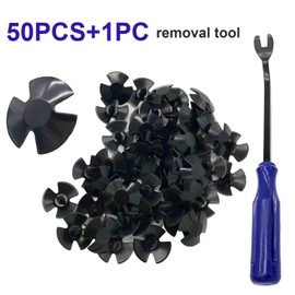 50pcs Hood Insulation Retainer Clips with 1pc Fastener Remover - for Chrysler, Jeep, Dodge, ram 1500 - Replace OEM 4878883aa Nylon Clip Hood Liner Push pin-Blue