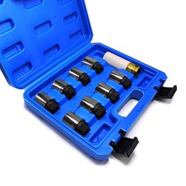 JEUCLEL 9PCS 25.5mm Wheel Lock Nut Remover Kit for Jeep (JK) - 19mm x 20mm Aluminum Wheel Nut Remover