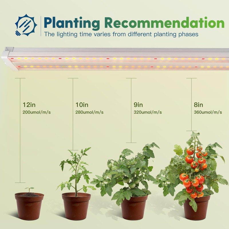 FREELICHT 1 Pack 4ft LED Grow Light with Timer, 60W