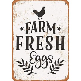 Farm Fresh Eggs - Letrero de metal de 12 x 8 pulgadas, decoración de pared clásico