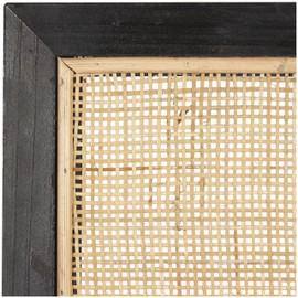 Deco 79 Rattan Room Wall Mirror Entryway Mirror with Black Accent Frames, Wall Mounted Mirror 30" x 2" x 42", Brown