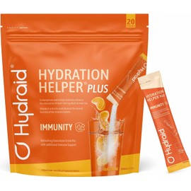 Hydraid Plus Immunity Mandarin Electrolyte Powder with Vitamin C & Zinc for Immune System, Sports & Hydration in Winter - 20 Sticks with Mandarin Flavour