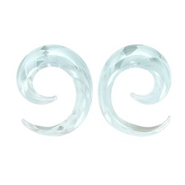 Longbeauty 1 Pair of Stretching Spiral Glass Tapers Stretching Snail Ear Piercing Ear Jewellery 3 mm - 10 mm