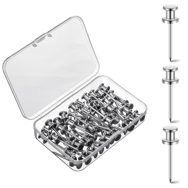 Watersay 50 Pcs Double Headed Picture Hangers Nail Push Pins