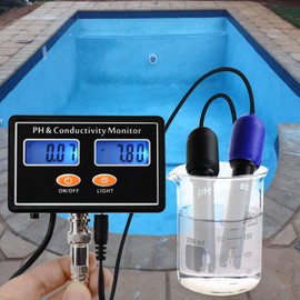 pH / EC Conductivity Meter with ATC Water Quality Tester 0.0-14.0pH / 0~19.99ms/cm Aquarium, Hydroponics Tool