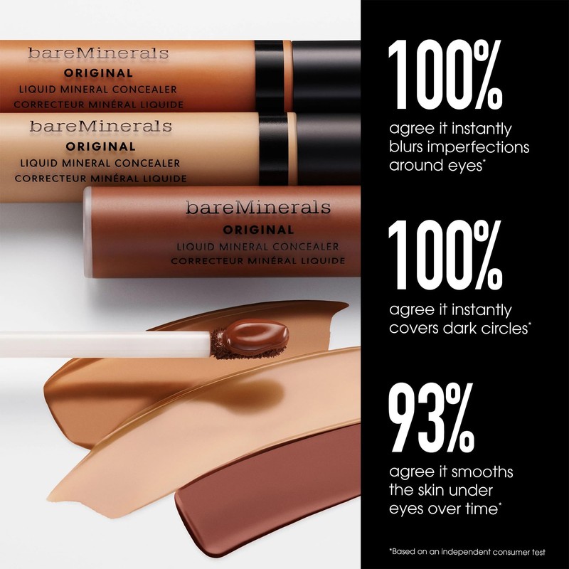 bareMinerals Original Liquid Mineral Concealer, Brightening Dark Circle Eye Concealer,