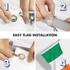 G128 Flag Pole 6FT Silver & Ireland Irish Flag 3x5FT
