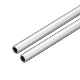 sourcing map 6063 Aluminium Round Pipe 12 mm OD 8 mm Inner Diameter 200 mm Length Pipe Hose for Industry Crafts Projects Pack of 2