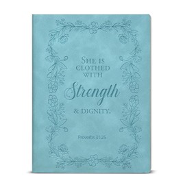 KSFFWQIN Christian Notebook Journal Bible Verse She Is Clothed with Strength and Dignity Journal Proverbs 31:25 Scripture Writing Notebook Religious Gifts for Women Girls