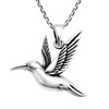 AeraVida Amazing Hummingbird in Flight .925 Sterling Silver Pendant Necklace