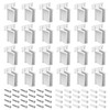 Dreyoo 24 Pack Wire Shelf End Bracket, White Plastic Closet
