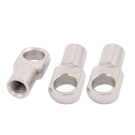 sourcing map 3pcs M8 Female Thread 45# Steel Gas Pressure Damper Suspension Strut End Piece Silver Tone