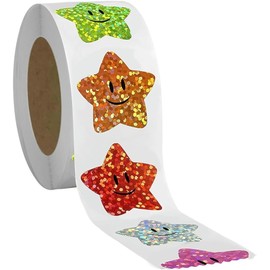 700Pcs Multicolor Star Stickers,Smiley face Star Stickers Reward 1inch 8 Colored Sparkly Foil for Student Planner and School Classroom Teacher Supplies Ducation and Crafts Teaching