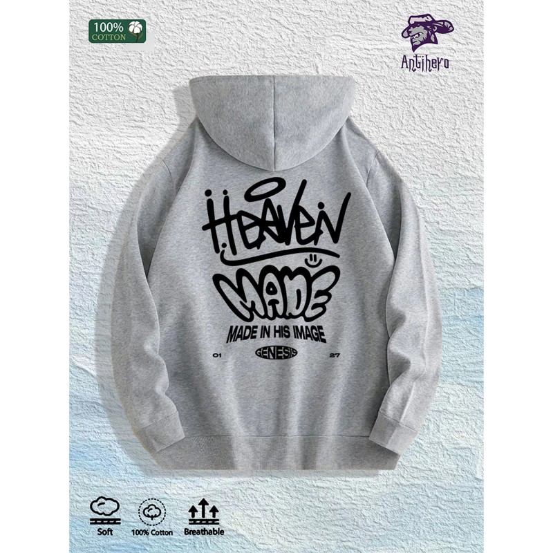 Heaven Made Graphic Hoodie 100% Cotton US Warehouse 7 ColorsColor: