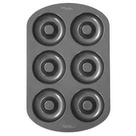 Wilton 03-3115 Non-Stick Donut Baking Tin Large 6 Holes Steel