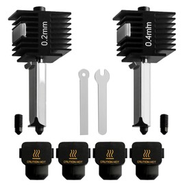 Buldoospok 2Pcs A1 Mini/A1 Hotend Print Head Hot End Kit Extruder Upgrade High-Temperature 0.4MM/0.2MM Hardened Steel Nozzles Replacement for Bambu Lab 3D Printer Accessories+4PCS Silicone Cover Sock