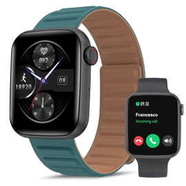 Bebinca Smartwatch Damen Herren mit Telefonfunktion, 1,75" HD Touchscreen Fitness Tracker, Fitnessuhr mit Herzfrequenz Schlafmonitor, IP68 Wasserdicht Uhr für Android iOS(Schwarz)